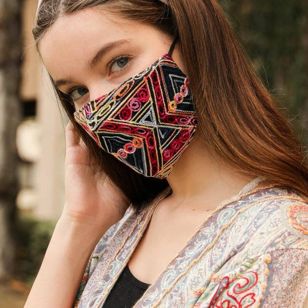Floral Swirl Boho Women's Facemask filter